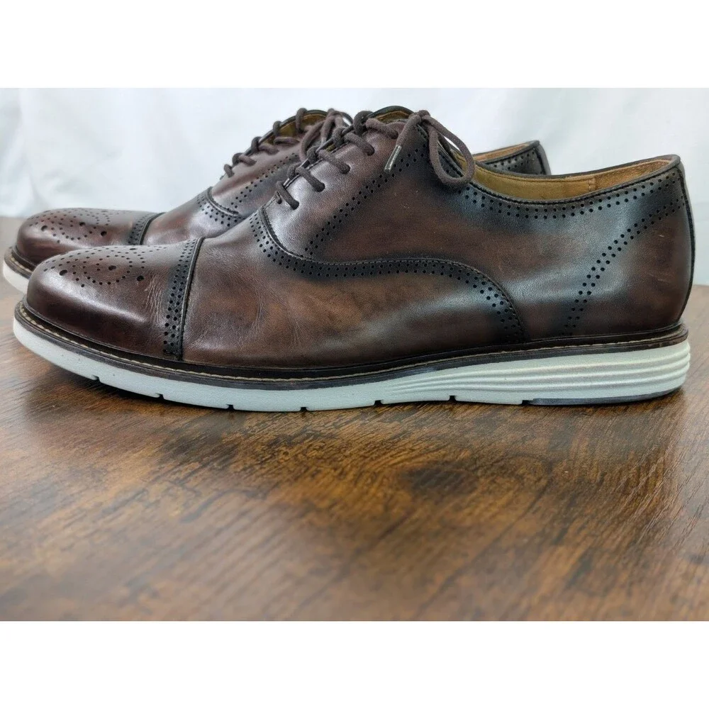 Belvedere Lampard Men's Brown Leather Hybrid Cap Toe Oxford Shoes Size 8.5 D